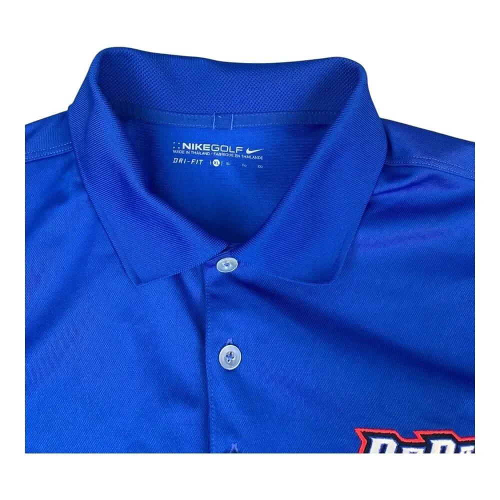 DePaul Blue Demons Nike Dri Fit Polo Shirt, Blue, Moisture Wicking, Size XL